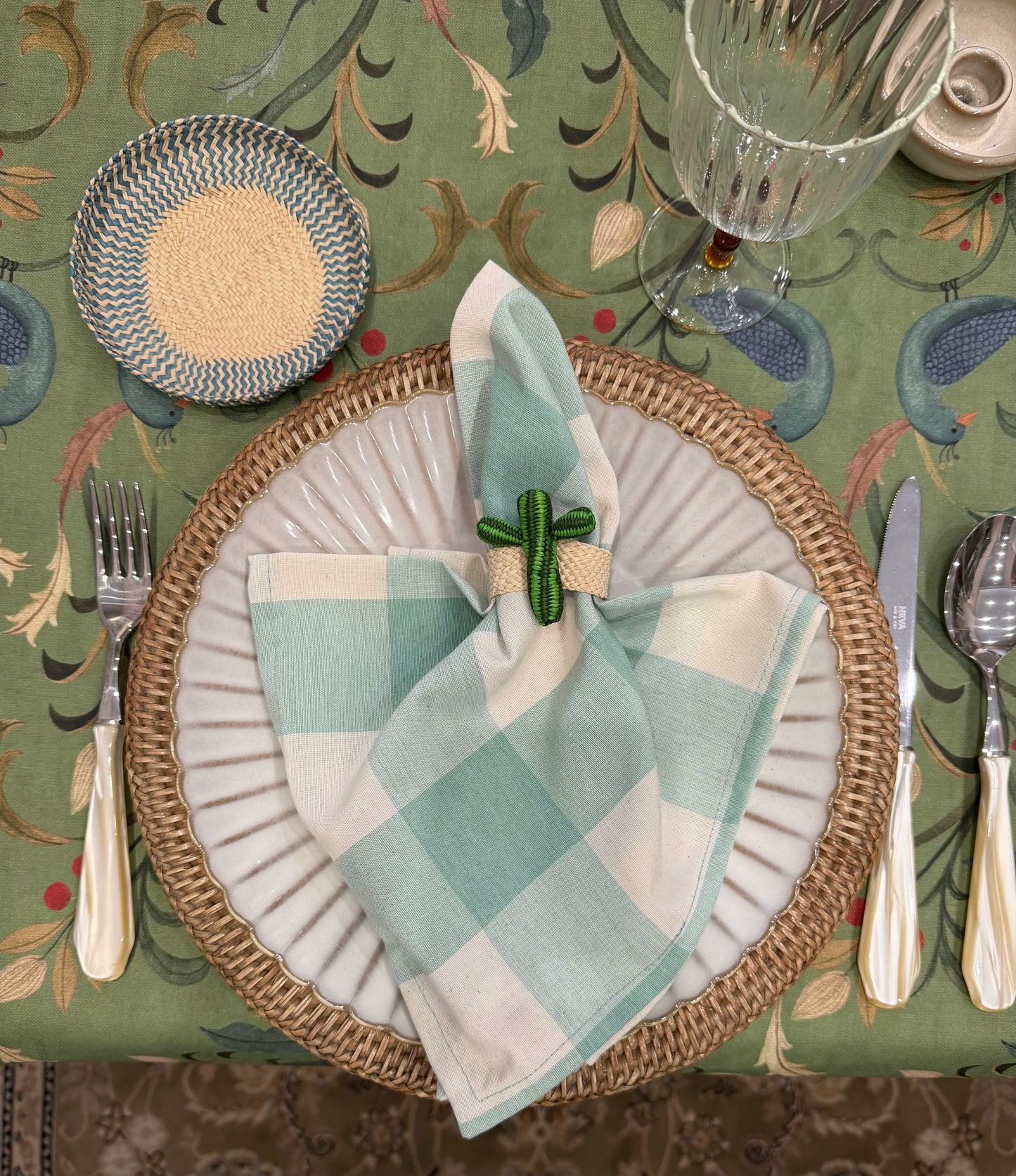 Servilleta Vichy verde agua